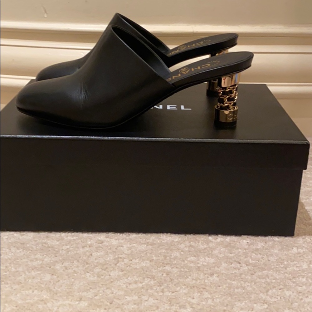 Chanel Black Mules
